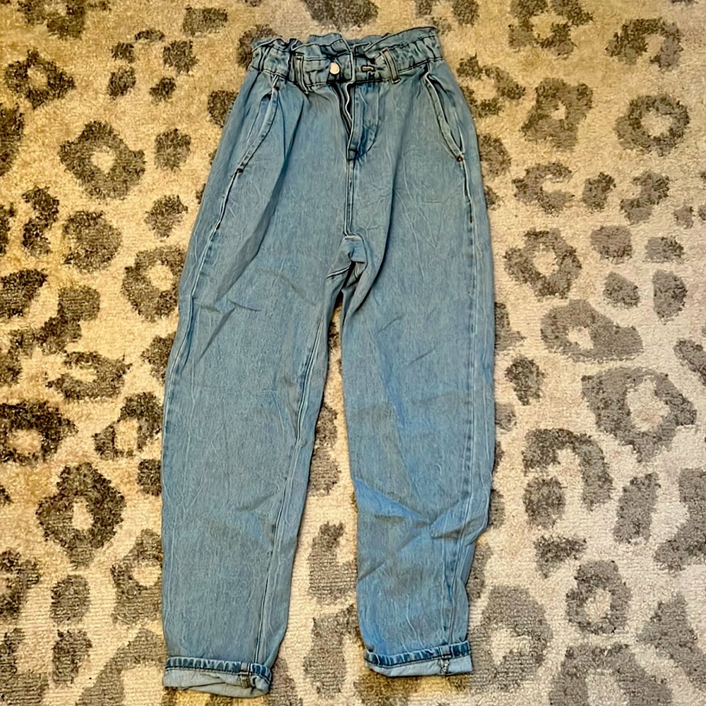 Zara size 0 paper bag waist denim